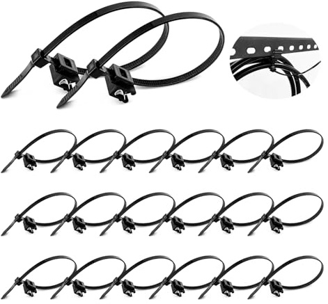 Bridas de plástico con clip de borde – 20 bridas de nailon con clip de borde, bridas de cable con clip, para clip de fijación solar, clip de montaje solar, fotovoltaica y gestión de cables (4,6 x 200