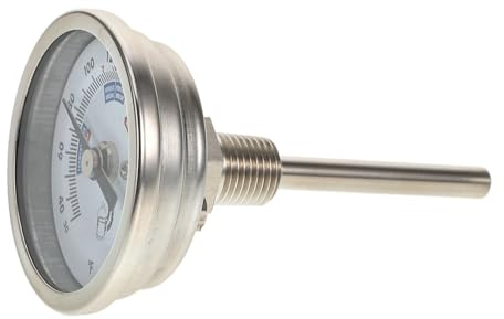 EPIGEIST Termometro Per Vino in Acciaio e Filettatura Per Misurazione Precisa Della Temperatura in Contenitori Per Vino e Fermentazione