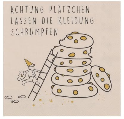 Räder Servietten Achtung Plätzchen