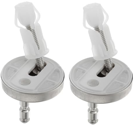 DECOMELODY Jeu de Fixations pour Abattant Wc 45mm, Vis à Expansion en Acier Inoxydable, Charnières à Dégagement Rapide en Nylon, Accessoires de Remplacement Universels pour Siège de Toilette