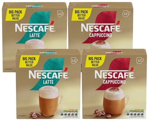 Nescafe Cappuccino 24 x 15.5 g and Latte 24 x 18 g Instant Coffee Sachets Variety Pack