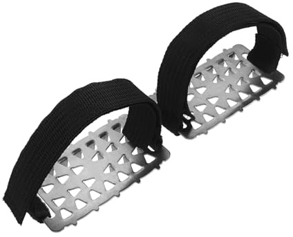 PENIKOKO Edelstahl Schneeschuh Spikes rutschfeste Kletter steigeisen für Wanderschuhe Leicht Kompakt Einfach Anzubringen für Winterwanderungen Eisfischen Joggen und Outdoor aktivitäten