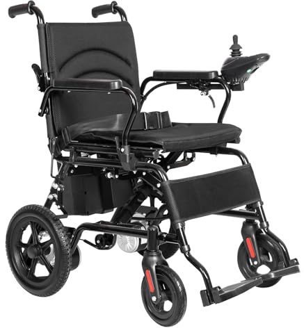 Silla de ruedas eléctrica eléctrica plegable para adultos con batería de 12 Ah, 20 + km, todo terreno, 100 kg, plegable rápido