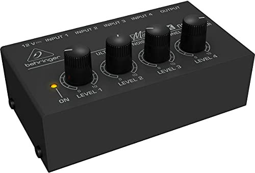 Behringer MICROMIX MX400 Ultra Low-Noise 4-Channel Line Mixer, Black