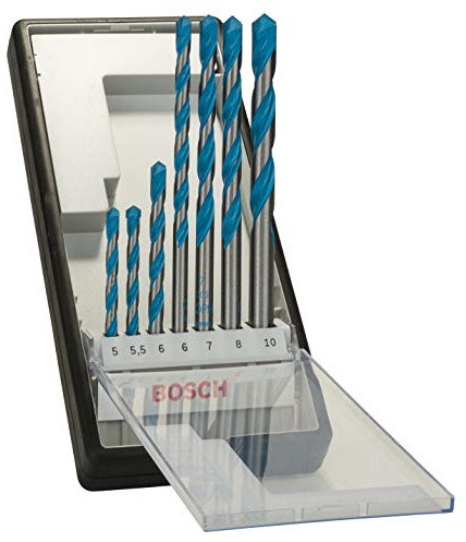 Bosch Professional 2607010546 7-Piece CYL-9 Multipurpose Drill Bit Set (Multi Construction, Accessories for Drills with a Round Shank Drill Bit Socket), Silver, 45cm x 40cm x 25cm