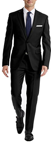 Calvin Klein Men's X-Fit Slim Stretch Suit Separate (Blazer Dress, Black Pant, 33W x 32L