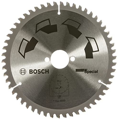 Bosch 1x Kreissägeblatt Special (Sägeblatt für Holz, Nichteisenmetalle, Kunststoffe, Ø 190 x 2.5/1.8 x 30 mm, 54 Zähne, FT, Zubehör Kreissäge)