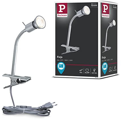 Paulmann 95426 Leseleuchte Klemmspot Finja max. 35 Watt Bilderleuchte Chrom matt Bilderlampe Metall, Kunststoff Aufsatzlampe GU10 ohne Leuchtmittel