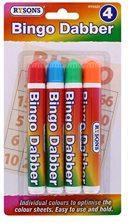 RYSONS BINGO DABBERS 4 PC | Bingo Marker 4 Colours