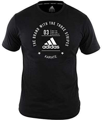 adidas Karate Karate T-Shirt Herren Damen Schwarz Kampfsport Training Gym Workout Top Karate T-Shirt Herren Damen Schwarz Kampfsport Training Gym Workout Top XL Schwarz