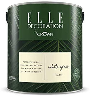 Crown ELLE DECORATION White Grass No. 305, 2,5 L, extra-matte Premium Wandfarbe für Innen, für Wände und Holz, hohe Deckkraft, Innenfarbe,leichtes und erhebendes Citrin-Gelb