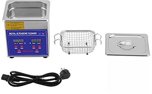 Professional Ultrasonic Cleaner with Digital Timer&Heater Total,Double-Frequency Ultrasonic Cleaner with Air Vents and Basket for Jewellery,Metal Parts and Dental Labs,1.3L