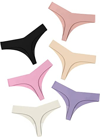 DEANGELMON Tanga Senza Cuciture per Donne, Perizoma Invisibile, Biancheria Intima da Donna, Confortevole, Confezione Multipla, Medium