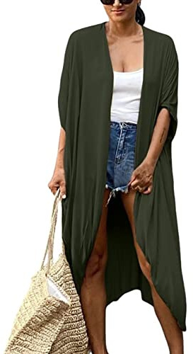 Bsubseach Stylish tie dye öppen front, lång kimono, strandklänning för kvinnor, En Storlek