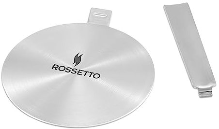 ROSSETTO Adattatore Induzione adattatore per piastra a induzione Diffusore di calore con manico staccabile per caffettiera in acciaio inox (14cm)