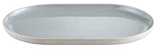 blomus Servierplatte SABLO | Steingut | 30 x 18 cm | Farbe Stone | handwerklicher Look