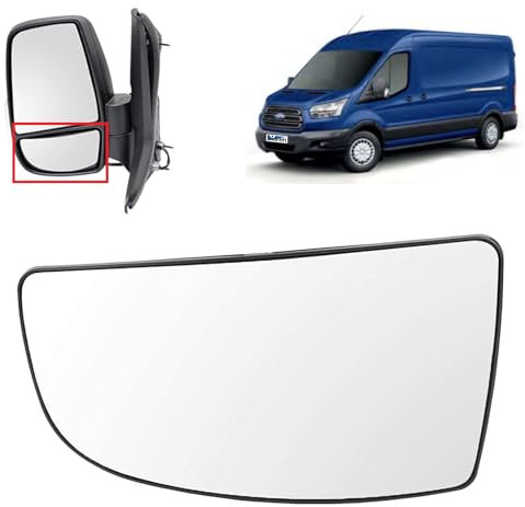 BIAREN Wing Mirror Lower Glass Left Passenger Side For Ford Transit Mk8 2014 Onwards 1855103 BK3117C718AB Wing Mirror Glass + Back Plate
