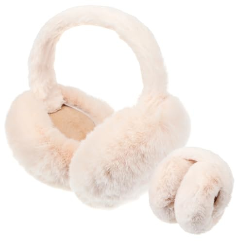 Lusofie Women's Earmuffs Faux Fur Warm Earmuffs Winter Cute Plush Ear Warmer Ear Covers Ear Muffs for Winter(Beige)