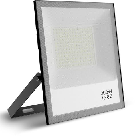 Tayire Focos LED Exterior 300W, Super Brillante Proyector LED 30000LM Foco LED, IP66 Impermeable 6500k Foco Proyector Led para Jardín, Garaje, Estacionamiento, Sitio de Construcción