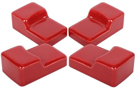 KAMaster Ceramic Grill Feet Shoes,Set of 4 for Kamado Grill Accessories Parts Raise Kamado Classic and Bigr Joe,Red Ceramic Feet Shoes for BBQ Grill Table Outdoor and Garden, TCJ-R-04