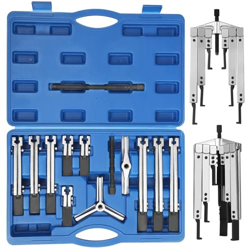 Lot de 13 extracteurs de roulement | Largeur 45-135 mm, profondeur 105-265 mm | Extracteur réglable à 2 et 3 mâchoires | Extracteur intérieur et extérieur | Extracteur de roue dentée Extracteur de