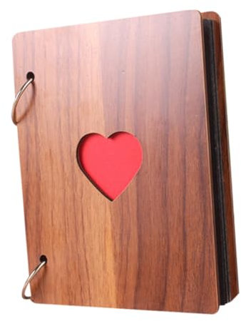 IMIKEYA Einzigartiges Fotoalbum in Herzform Aus Holz Als Scrapbook-fotoalben 6-zoll-fotobuch Für Hochzeiten Und Geburtstage