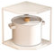 Gsycle Estante esquinero pequeño de cocina, con forma de abanico, estable de acero al carbono, organizador de ollas y sartenes que ahorra espacio (2 capas blancas, 27 x 27 x 27,6 cm)