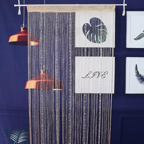 LHSJYG Fadenvorhang Kristallperlen-Schnurvorhang, 1 x 2 m, Quasten-Türvorhang for Salon, Hochzeit, Party, Dekoration, Wohnzimmer, Raumteiler(Champagne)