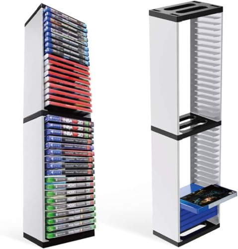Yolispa Support de disque de jeu, vidéo, étagère de rangement pour jeux vidéo, 36 disques de jeu pour PS5