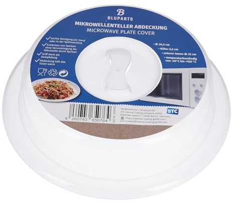 LUTH Premium Profi Parts Couvercle universel pour aliments - 265 mm de diamètre - Pour micro-ondes