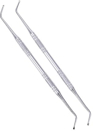 FRCOLOR 2Piezas Herramientas para Uñas Encarnadas Inoxidable Removedor de Cutículas Uñas con Doble Cabeza para Pedicura y Cuidado Personal