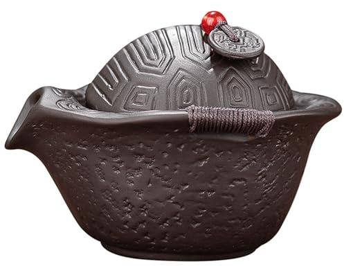 XYUERU Théière en Argile Violette, Service à thé Kung Fu, Porcelaine Traditionnelle, Fait Main, théière à Une Main, résistante à la Chaleur for la dégustation et la préparation du thé