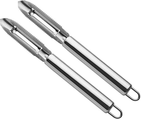 PAMINGONO Pelador De Verduras Multifuncional Acero Inoxidable 2 Piezas Diseño Ergonómico Para Cocina Pelador y Rallador De Frutas y Vegetales Uso Doméstico Accesorios De Cocina