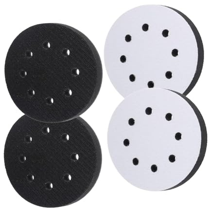 4 almohadillas de interfaz de esponja de 125 mm, almohadillas de lijado de espuma suave para lijadora orbital, almohadillas suaves de gancho y bucle, almohadillas de lijado de 5 pulgadas, 8 agujeros