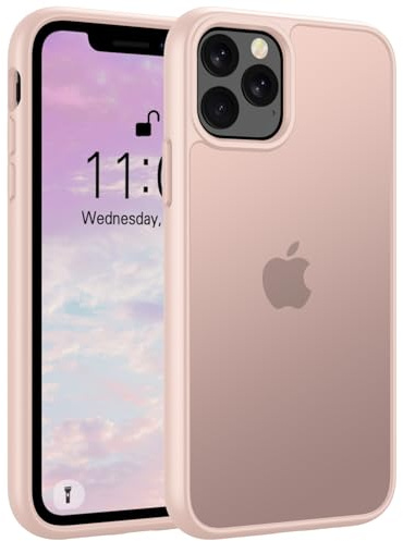 Andwing Matt Hülle für iPhone 11 Pro 5,8 Zoll Rosa | Militärstandard FallSchutz Handyhülle Durchscheinende Rückseite Schutzhülle, Anti-Fingerabdruck Kratzfest Haltbar