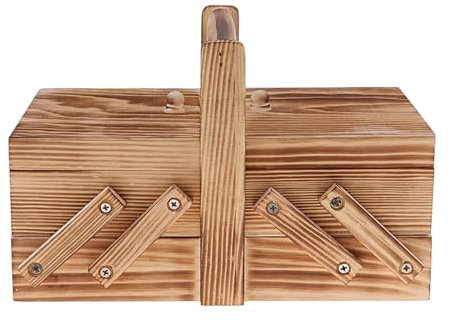 Holz Nähkästchen Aufbewahrungsbox for Handarbeiten, Nähnadeln, Stickereien aus Holz, freitragende Box for Schmuckhalter Nähkasten Holz