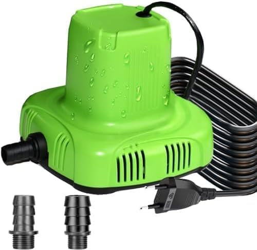 Lnicez Pompa Immersione 140W 5110L/H Pompa Svuota Telo Piscina Ultra Silenziosa Pompe Sommerse con cavo da 7,5m, 2 ugelli