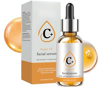 Suero facial con vitamina C, Contiene niacinamida，Suaviza las arrugas y aclara las manchas oscuras, Suero Anti edad para Rostro, Cuello y Contorno de Ojos-30ml (15)