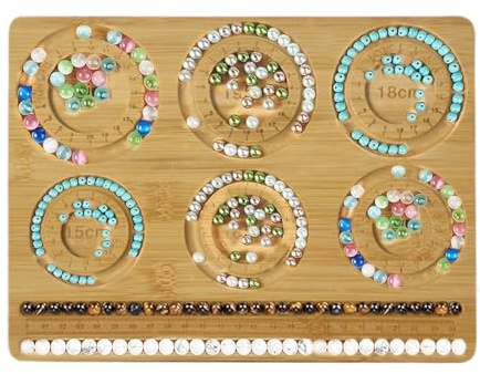 Perlentablett Für Armbänder, Perlenbretter Für Armbandgestaltung, Holz Schmucktablett, Holzperlenbrett-Tablett, Zubehör Zur Herstellung, Armband-Vorlage, Perlenbrett Zur Schmuckherstellung,26,3X20X1cm