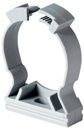 Clip de fixation de tube à collier, diamètre 32 mm, fermeture rapide, support de tuyau rigide, pince de câble, tuyauterie, système électrique, tuyau d'eau, en technopolymère haute résistance, gris