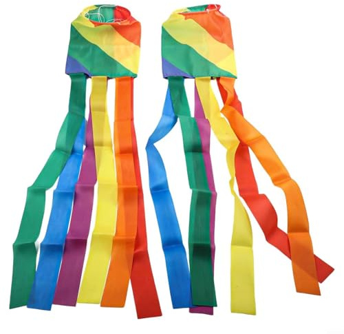 Windsack-Flagge, 99 cm, Regenbogen-Design, bunte Outdoor-Hängedekoration für Veranstaltungen