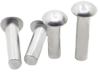 Remaches sólidos de cobre con cabeza redonda, Remaches sólidos autotapizantes de cabeza redonda semicúpula aluminio, paquete 5, plateados, 2 a 8 mm(35MM-M4)