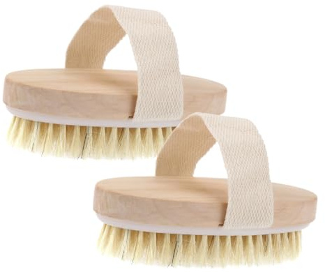 iplusmile 2 pezzi Spazzola Bagno con Setole di Cinghiale Medie per Esfoliazione Corpo e Stimolazione Circolazione Spazzola Spa per Piedi Ginocchia e Gambe Resistente e Duratura