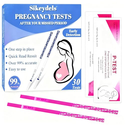 30 X Schwangerschaftstest,Frühschwangerschaftstest,Pregnancy Test,Urintest,Schnell, Sicher,Zuverlässig und Einfach,Schnelles Test 10 miu/ml,rosenrot