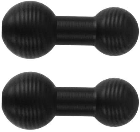 BOXOB 2stk 20mm bis 17mm Kugelhalter Arm, Schwarz Aluminium Legierung Kugeladapter Verlängerung Verbinder für Sichere Befestigung für Montage Arm mit 17mm Anschlüssen