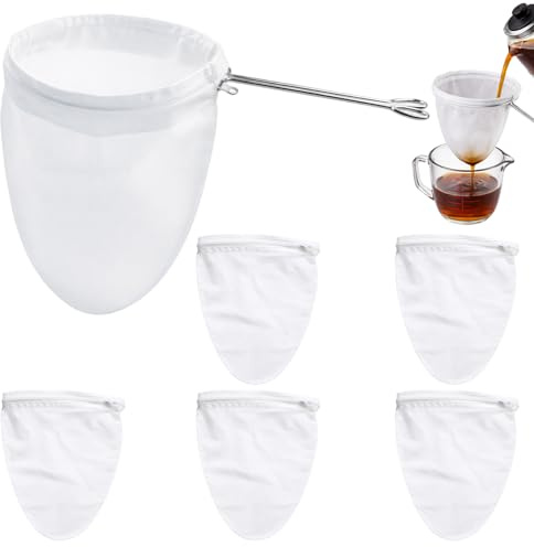 5Pcs Cheese Cloths for Straining, Muslin Cloths for Cooking with Jelly Bag for Jam Making, Cheese Making Kit for Nut Milk and Broth Filtering, Reusable Muslin Cloths