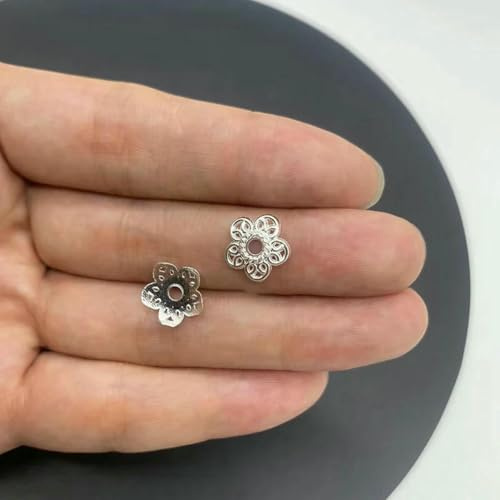 20-40pcs Silver Flower Holder Partition Bead Cap Bead Holder Cap DIY Step Shaking Hairpin Hairpin Crown Accessories V149-9-40pcs