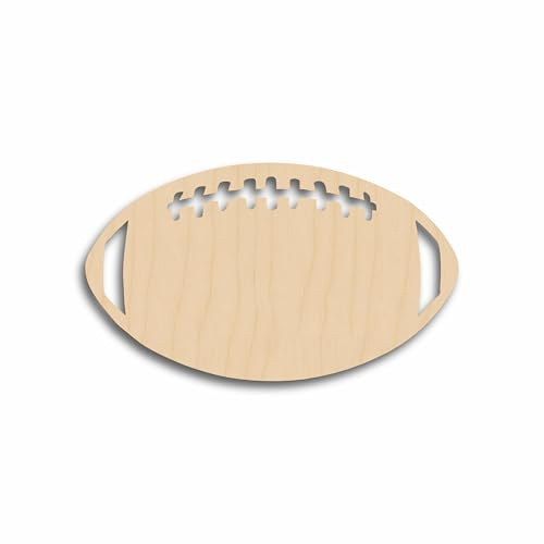 Juego de 10 bolas de fútbol americano para manualidades y decoraciones, madera contrachapada de abedul de 3 mm, manualidades en blanco, sin pintar