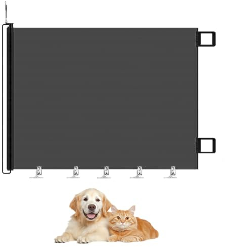 Treppenschutzgitter Ausziehbar 0-150 cm, Höhe 78 cm Türschutzgitter | Absperrgitter Treppenschutzrollo für Katzen und Hunde, Tierschutzgitter Geeignet für Treppen/Türen/Innen/Außen
