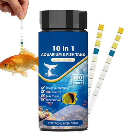 Tktouci Kit de Prueba para Acuario de Agua Dulce - Prueba de pecera 10 en 1 | Kit de análisis de Agua para Betta | para Acuaristas, Profesionales, Mantenimiento, Hogar, Oficina, Estudio,